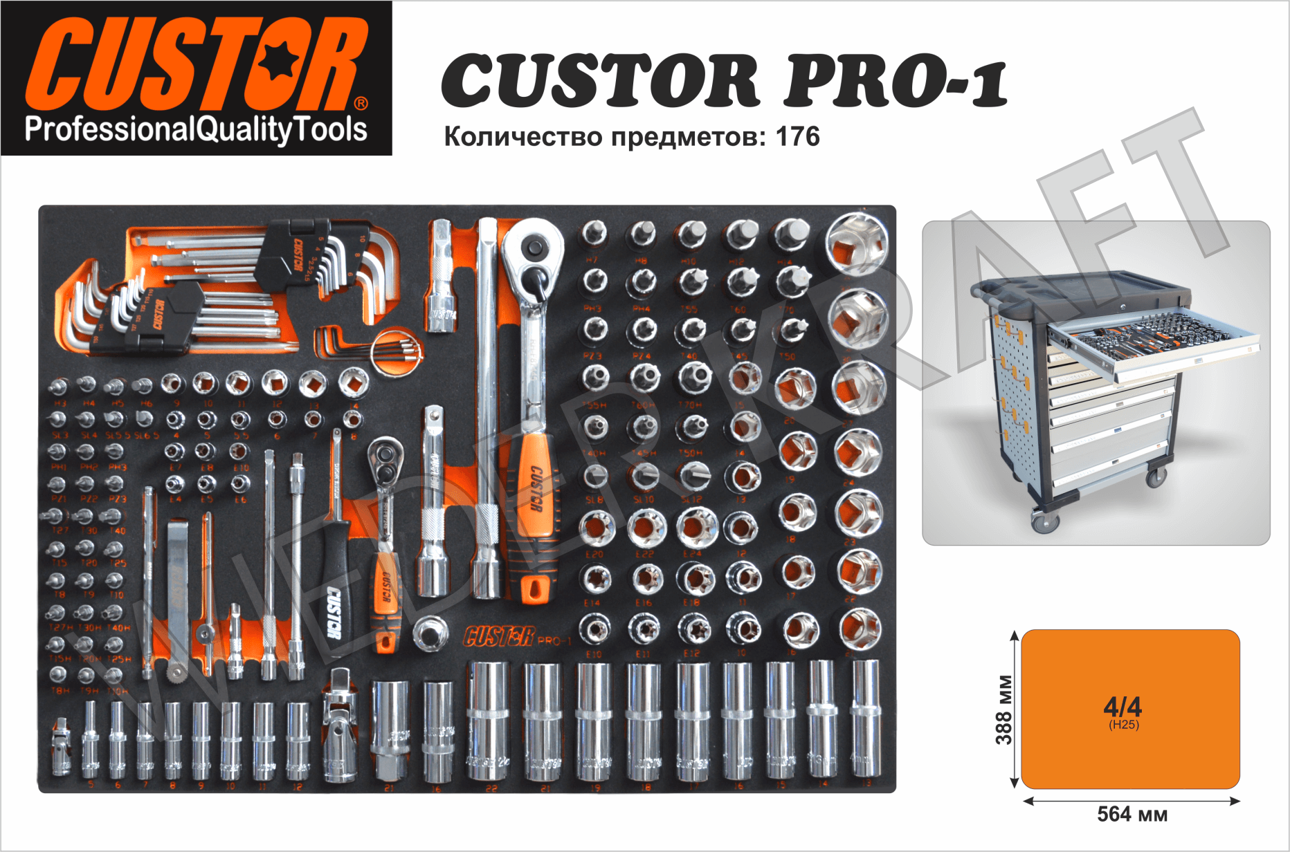 Количество инструментов. Набор автомобильных инструментов Custor Pro-1. Набор инструментов Custor Pro-3. Набор столярных инструментов Custor Pro-2-4. Ложемент Custor Pro-2-4-Eva.